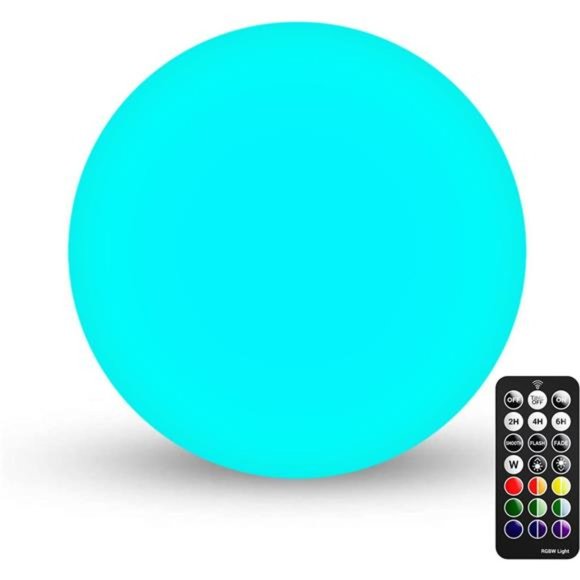 LED Light Ball: 6-inch Nursery Night Light with Remote and Press Control, 16 RGB - Picture 1 of 6